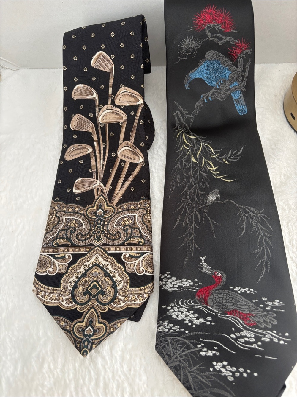Vintage Dior Black Tie and bosa silk tie